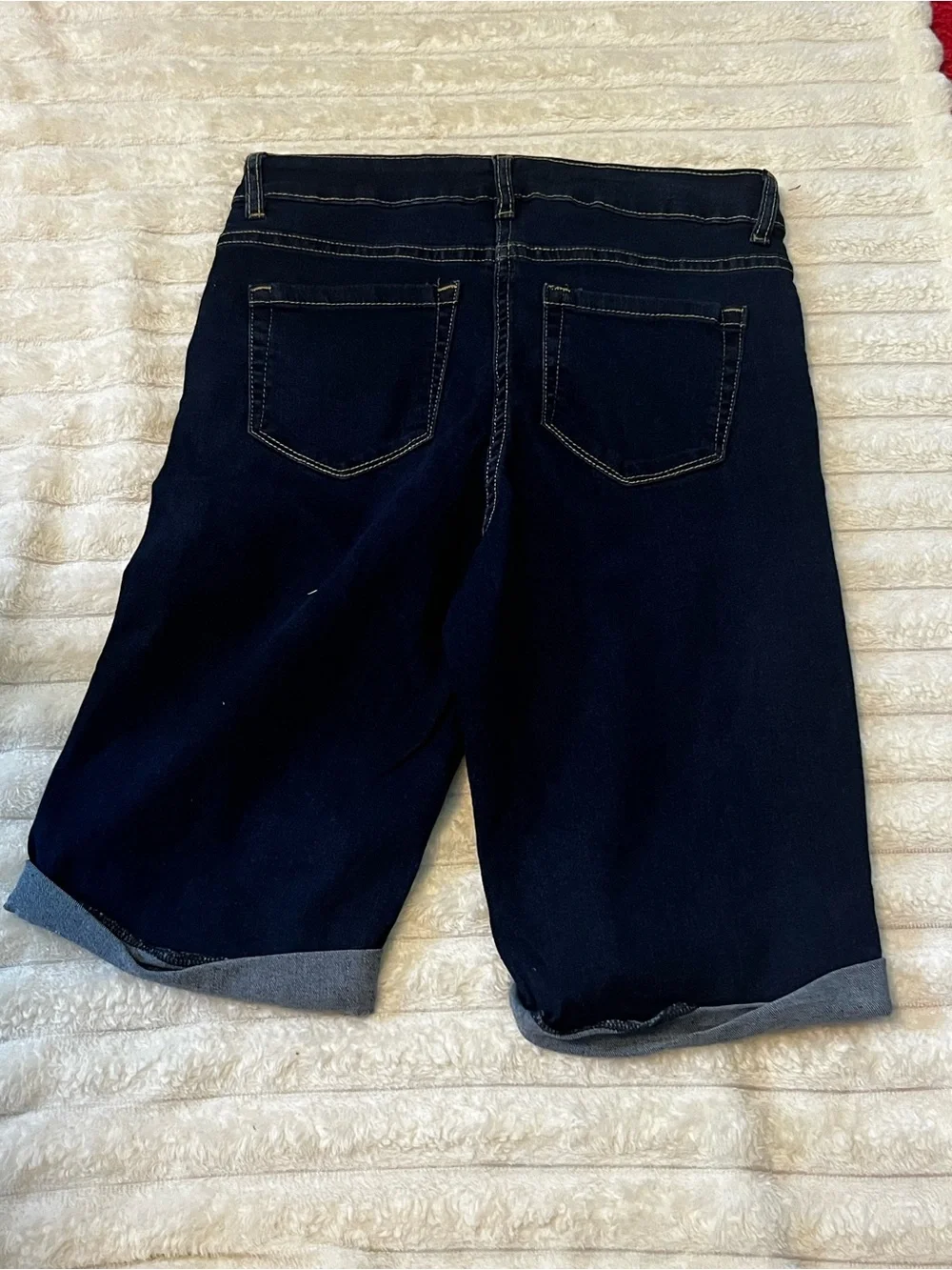 Pep&Co Dark Blue Denim Roll-Cuff Shorts